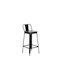 Stool Bar Wooden Black Velvet-Black Metal 96x41x38cm