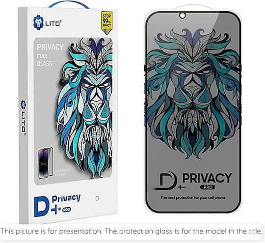 Lito Privacy Tempered Glass Μαύρο (iPhone 16)