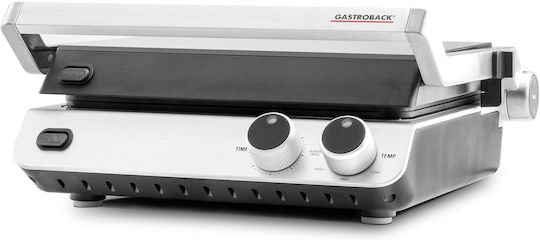 Gastroback Настолна Електрическа Скара с Релефна Плоча 2000W с Капак и Регулируем Термостат