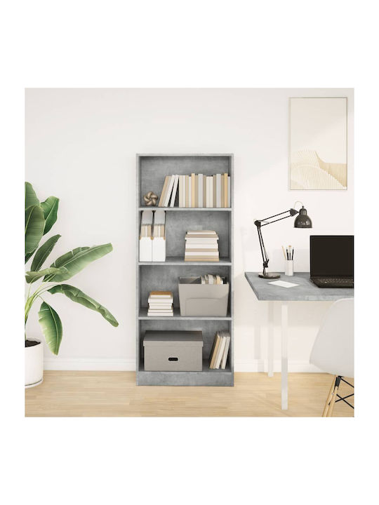 Grey Concrete Bookcase 60x24x143cm