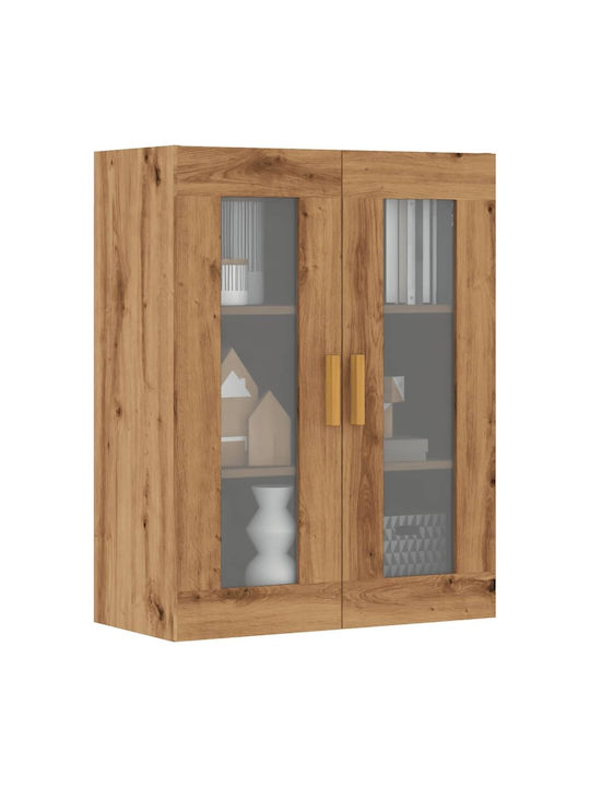 Wand Wohnzimmer Vitrine aus Spanplatte mit Glas...