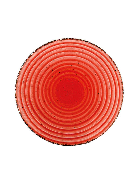 Güral Porselen Plate Shallow made of Porcelain Red with Diameter 30cm