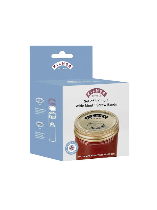 KIlner Σετ 6τμχ Βάζα Γενικής Χρήσης με Καπάκι Γυάλινο Χρυσό 9.5x9.5x9.5cm