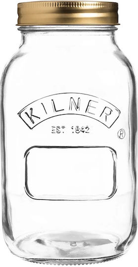 KIlner Ваза за Обща Употреба с Капак Стъклена Прозрачна 1000ml