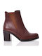 Leder Stiefeletten Damen Braun