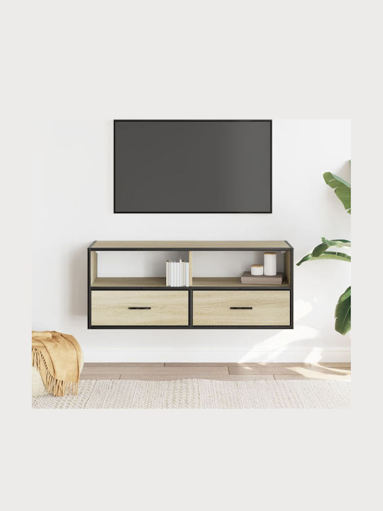 TV-Ständer aus Metall & Holz Sonoma Eiche M100x...