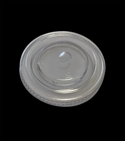 Capac plat transparent PET Ø90mm cu jumătate de gaură Pachet de 100 buc Tefaco 156937