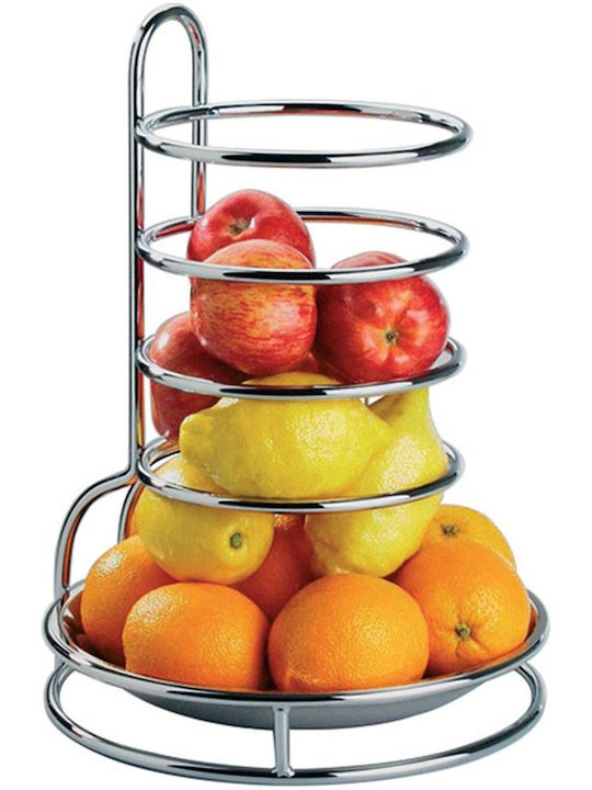 APS Fruit Bowl Inox Silver 27.5x27.5x37.5cm