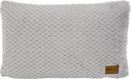 Nima Kuschelkissen aus Pelziger Hellgrau 30x50cm