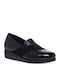 Damen Slip-Ons Leder Schwarze