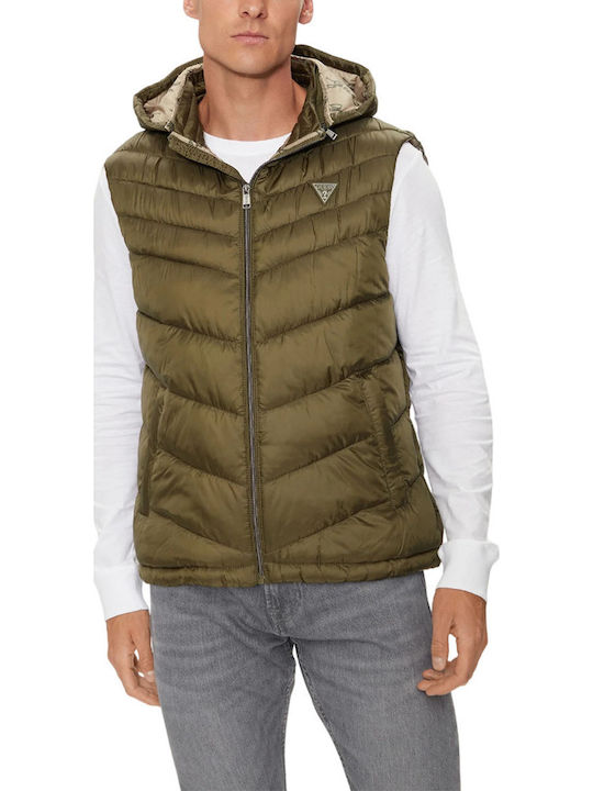Guess Sleeveless Jacket Khaki
