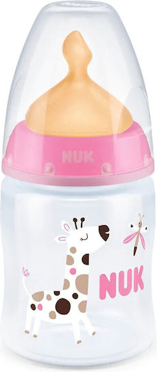 Nuk Biberoane Bebelusi Plastic Nature Sense Anti-Colici Cu Tetina Din Silicon Pentru 0-6 Luni Roz 150ml