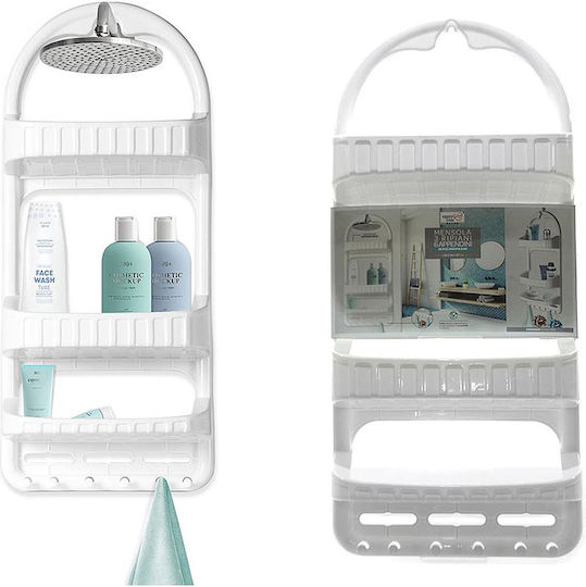 General Trade Wall Mounted Bathroom Shelf Plastic 26x14x57cm White