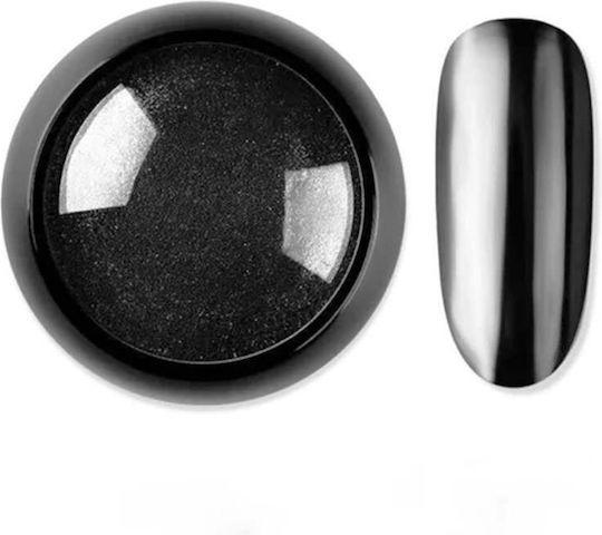 Vicky Nail Pigment Black Powder Διακοσμητική Σκόνη Νυχιών Mirror Effect Μαύρη 8gr