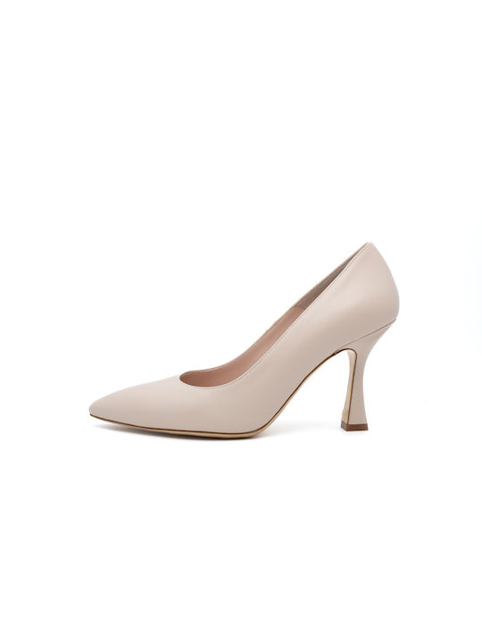 Melluso Leather Beige Heels