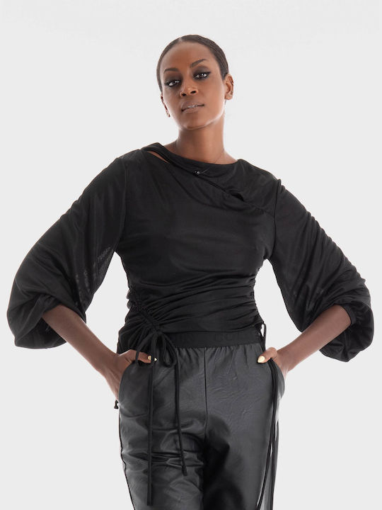 Black & Black Women's Blouse Black