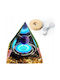 Orgonite Pyramid + Led Lamp Base 5cm Crystal Stones Amulet 5cm Hx09