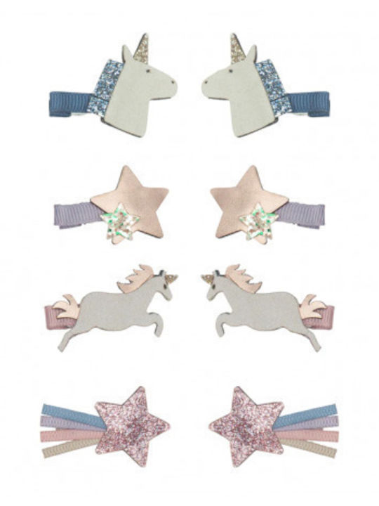 Mimi & Lula Set de Agrafe pentru Copii cu Cu clemă Unicorn - Licornă 8buc