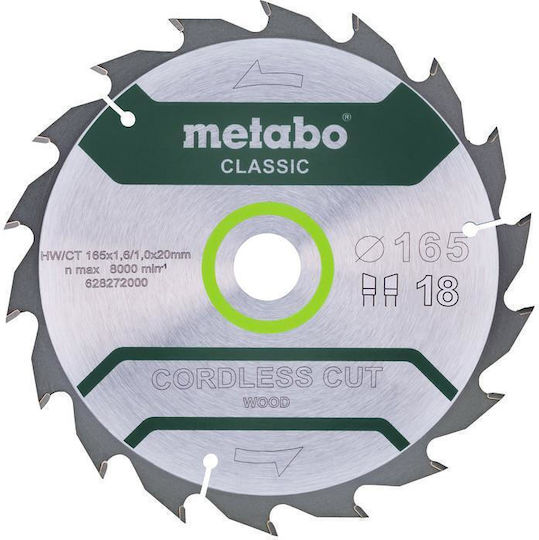 Metabo Cordlesscutclassic 165x20 18 Wz 20