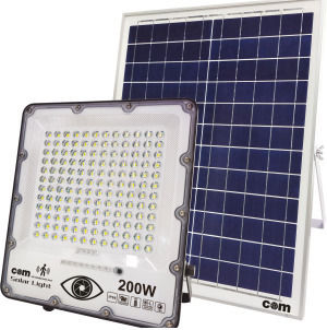 Com Ηλιακός Προβολέας LED 200W Ψυχρό Λευκό 6500K