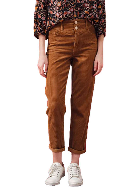 C'est Beau La Vie Femeiesc Talie înaltă Tesatura Pantaloni cu Elastic Tabac Brown C'est Beau La Vie Femeiesc Talie înaltă Tesatura Pantaloni cu Elastic Tabac Brown