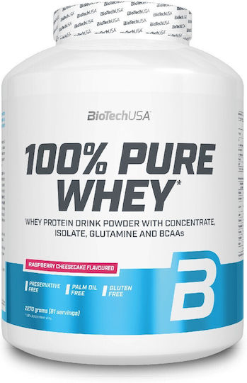100% Pure Whey Πρωτεΐνη Ορού Γάλακτος Χωρίς Γλουτένη με Γεύση Raspberry Cheesecake 2.27kg
