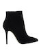 Ghete Dama Ankle Boots De Catifea Negru