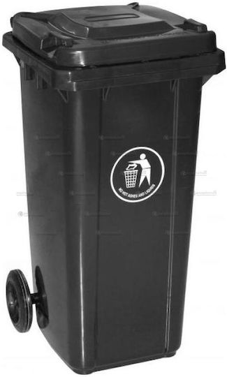 Recycling Plastic Waste Bin 120lt Black