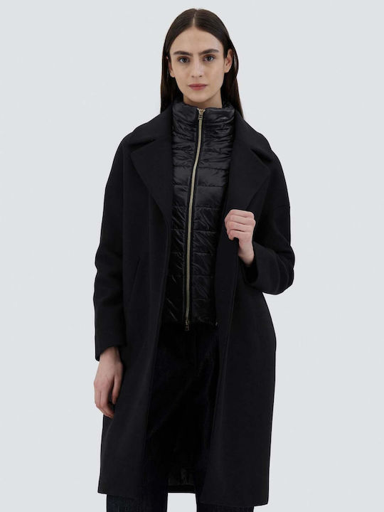 Herno Women's Long Half Coat Black