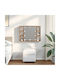 vidaXL Wall Mirror with Brown Wooden Frame & LED Lighting 76x55cm 1pcs