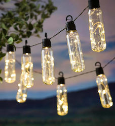 Ghirlandă Luminoasă cu LED Model Lux 10 Becuri 380cm Alimentată cu Energie Solară Lumină Alb Cald R Ghirlandă Luminoasă cu LED Model Lux 10 Becuri 380cm Alimentată cu Energie Solară Lumină Alb Cald R