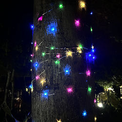 Lineare LED-Lichterkette 100 LEDs 990cm Solarbetrieben Mehrfarbig