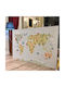 Παιδικός Πίνακας Καμβά Χάρτης Ζώα Knv0323 80cm X 120cm