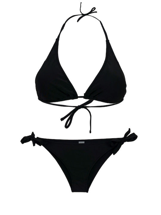 Klassisches Schwarzes Triangel-Bikini-Set S24