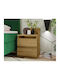 Bedside Table Juniper Plus Wooden Natural 40x32x58cm