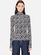 Women's Blouse Long Sleeve Turtleneck Blue