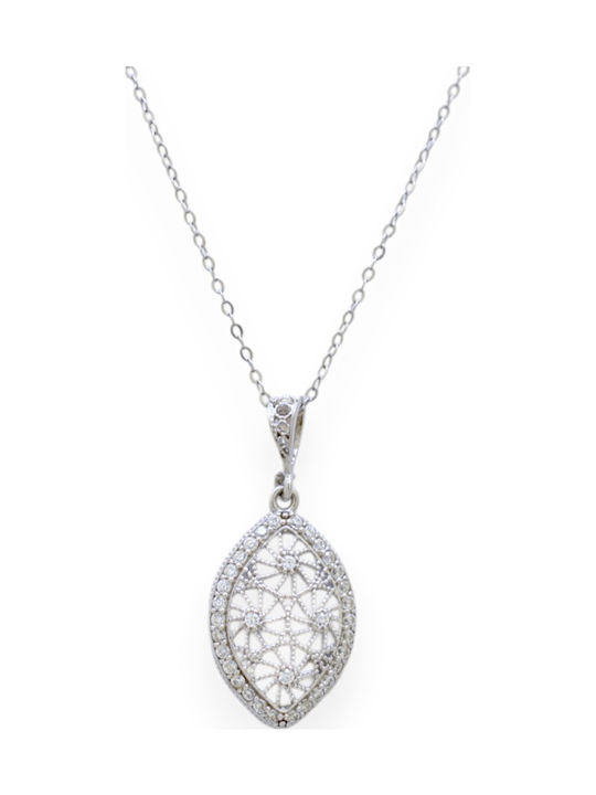 Goldjewels Κολιέ Γεωμετρικό από Ασήμι με Ζιργκόν