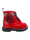 Anatomisch Lederne Kinderstiefel mit Reißverschluss Rot