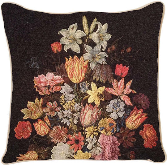 Signare Διακοσμητική Μαξιλαροθήκη 45x45cm – Bosschaert A Still Life In A Van-li Vase