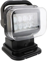 Rotating LED Floodlight Wireless Remote Control 50W 4000 Lumens Spot Beam Black
