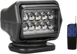 Rotating LED Floodlight Wireless Remote Control 50W 4000 Lumens Spot Beam Black