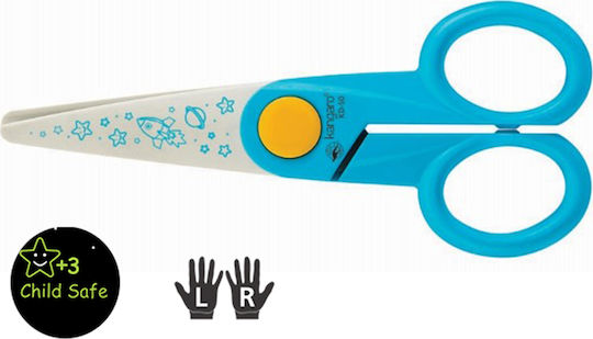 Kangaro Children's Scissors for Crafts Left-Handers 13cm with Plastic Blade Light Blue 1pcs