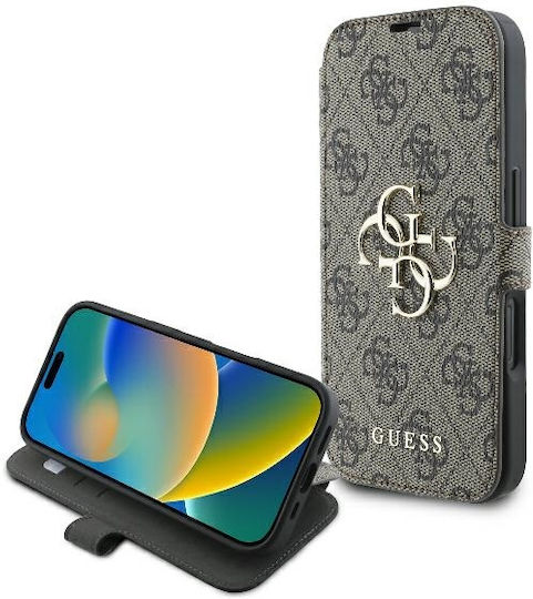 Guess Book Synthetic Leather Brown (iPhone 16)