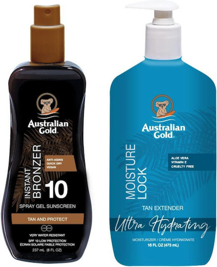 Australian Gold Bronzer Spray Gel Spf10 + Moisture Lock 473ml