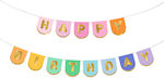 Banner "Happy Birthday" Multicolored Oval