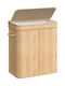 Songmics Καλάθι Απλύτων Bamboo με Καπάκι 54.5x34.5x61cm Μπεζ