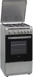 Heinner Erdgas Freistehend mit Erdgas-Kochfeldern Gray HFSC-S50LITGSL