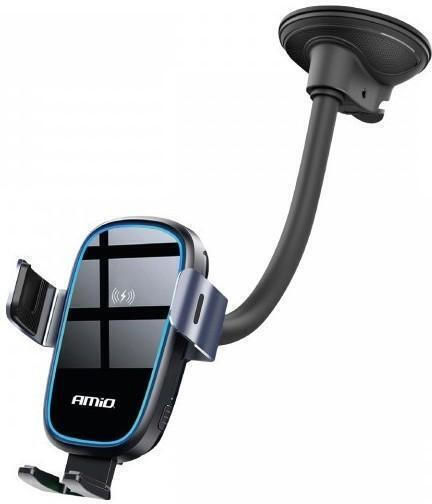 AMiO Suport Auto pentru Telefon cu magnet și Încărcare Wireless Neagră