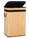 Sersimo Wäschekorb Bamboo 72lt mit Deckel 42x33x60cm Braune