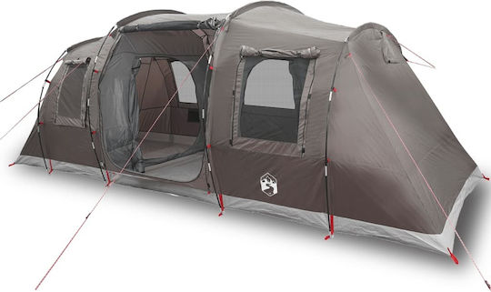 vidaXL Camping Tent Tunnel Brown for 4 People 472x245x192cm